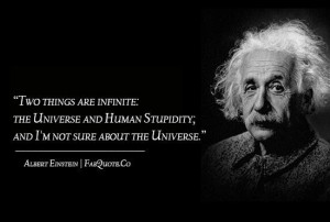 Albert einstein the universe and human stupidity quote
