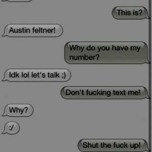 Lolz ex boyfriend trying to get it with my friends. Whatta loser.