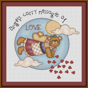 Angels Carry Messages of Love Cross Stitch Pattern