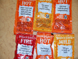 Taco Bell Hot Sauce Packet Sayings Little hot sauce packets