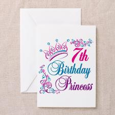 7th Birthday Princess Greeting Cards (Pk of 20) for