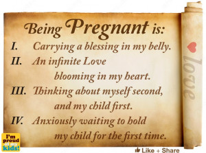 being pregnant