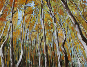 Aspen Trees Painting Nature...