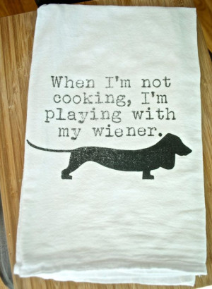 Wiener Dog Flour Sack Tea Towel by FrenchSilver on Etsy, $9.00