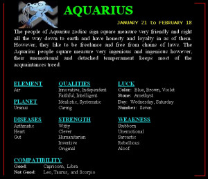 Aquarius Compatibility and Personality Image