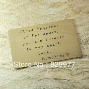 Alloy Wallet Card,any words Engraved and customized Alloy Wallet Card ...