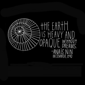 The earth is heavy and opaque without dreams.