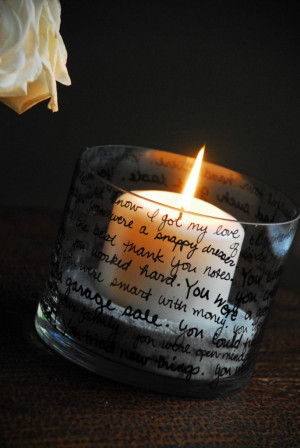 Candle with words for your Loved one