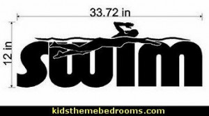 swim wall decals swimmer wall decals personalized swimming themed wall ...