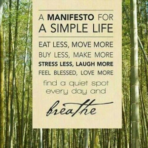manifesto for a simple life...