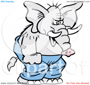 Vector Angry Mad Elephant...
