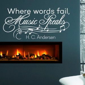 Music Notes Wall Decals Quotes Vinyl Lettering Where Words Fail Music ...
