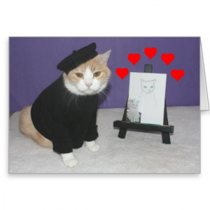 Funny French Cat Valentine Greeting Cards