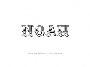 Noah Prophet Name Tattoo Designs
