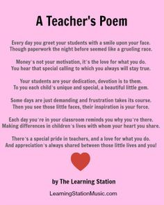 Teacher Appreciation Poems From Kids Teacher appreciation - a