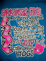Southern Chics Funny Arkansas Girl Hogs Sweet Girlie Bright T Shirt