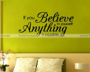 Inspirational Quote Wall Decal Removable Stickers Home Decor Wallart ...