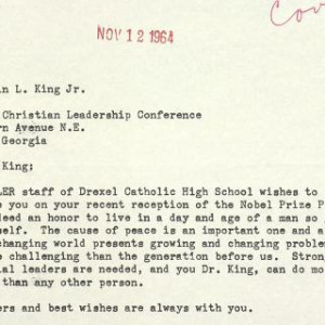 Letter from Jackie Robinson to MLK