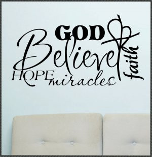 Vinyl Wall Lettering Quotes Religious Word Collage Believe
