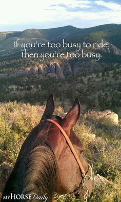 If you're too busy to ride, then you're too busy.