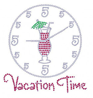 Vacation Time Quotes | Vacation Time rhinestone transfer Clear ...