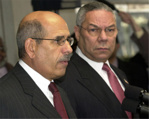 Powell with Mohamed ElBaradei, January 10, 2003