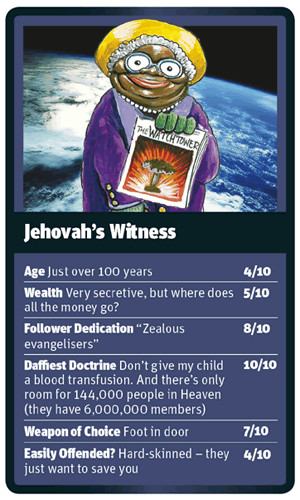 Funny World Religion Top Trumps Cards Jehovah's Witness Picture