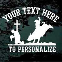 ... Decals → Bull Riding Decals → Cowboy Praying Cross with Bull Rider
