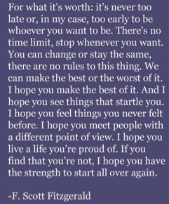 Scott Fitzgerald writing about what I've always called 