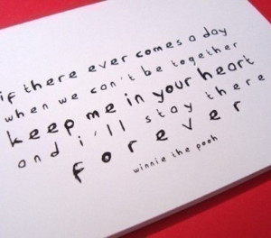 winnie the pooh quote card - keep me in your heart