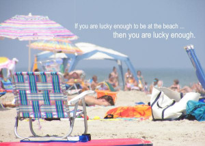 At The Beach Quote Print by JAMART Photography