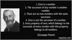 no two numbers with the same successor. 4. Zero is not the successor ...