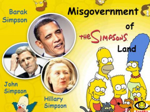 Misgovernment of Simpsons Land USA, Barak Obama, John Kerry. Jen Psaki ...