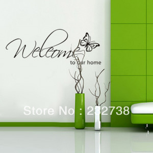 DIY-Quote-welcome-to-our-home-vinyl-Wall-Sticker-26-71cm-letter-wall ...