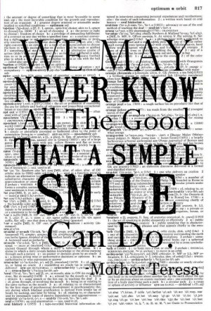 Smile Mother Teresa Quote Upcycled by MapleTreeProductions, $8.00