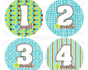 Baby Boy & Girl 12 Month Stickers, Iron on Transfers, Mom to be Gifts ...