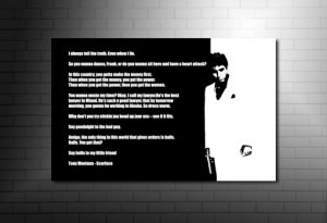 ... scarface quotes print, scarface wall art, scarface movie art, scarface