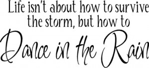 Life Isn't How To Survive The Storm Dance In The Rain Wall Art Words ...