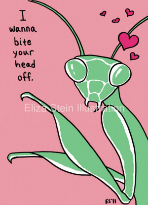 Mantis Funny Valentine Card, Insect, Weird, Offbeat for Valentines ...