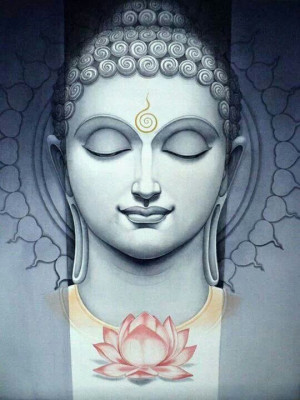 Buddha with lotus flower