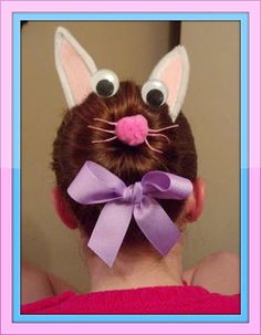 Easter Bunny Bun- Cute Easter HairStyles for girls @betsyciao.blogspot ...