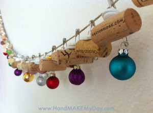 Cork Garland Craft With Safety Pins