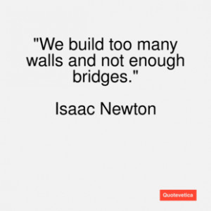 Isaac newton quote we build too many wal