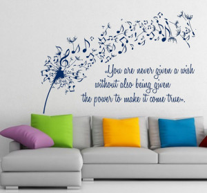 Dandelion Wall Decals Music Quote Musical Notes Music Note Art Mural ...