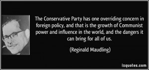 The Conservative Party has one overriding concern in foreign policy ...