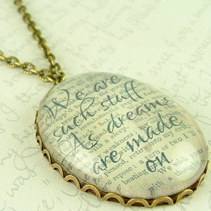 Shakespeare Jewelry - Tempest Literary Glass Necklace - As Dreams Are ...