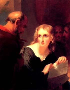 Shylock and Portia. Painting by Thomas Sully, 1835, from Shakespeare ...