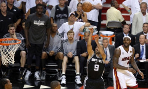 San Antonio Spurs' Tony Parker just beat the shot clock to make the ...