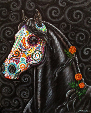 ... .etsy.com/listing/78316808/day-of-the-dead-horse-art-print-sugar Like