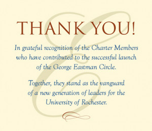 Spectacular Success of the George Eastman Circle Charter Phase